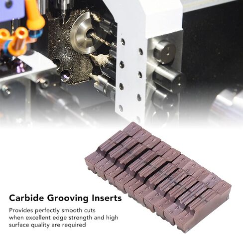Carbide Grooving Inserts CNC Cut Off Blade 10Pcs Set with PVD Coating for Stainless Steel Processing High Precision Durable Carbide Inserts for CNC Machines in Saudi Arabia