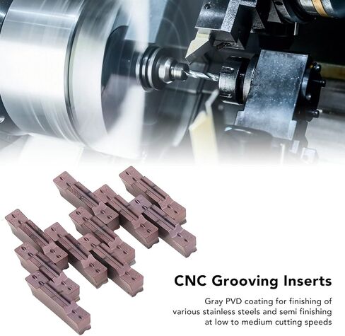Carbide Grooving Inserts CNC Cut Off Blade 10Pcs Set with PVD Coating for Stainless Steel Processing High Precision Durable Carbide Inserts for CNC Machines in Saudi Arabia