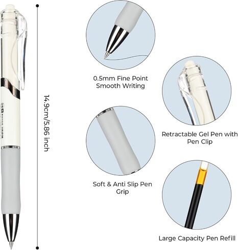 M&G Gel Pens, 0.7mm Black Gel Pens Medium Point, 36 PCS Retractable Gel Ink Rollerball Pens, Gel Ink Pens with Premium Ink & Comfort Grip for Smooth Writing Office School Men Women in Saudi Arabia