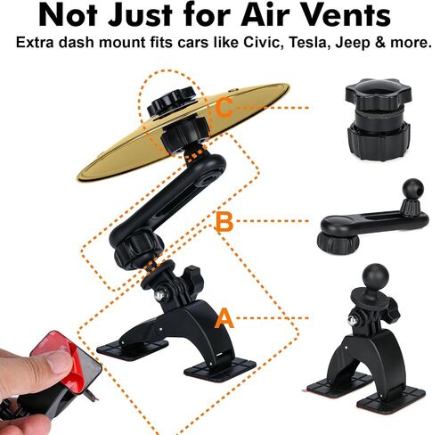 Car Cymbal, Car Cymbal Air Vent, Mini Drum Crash Cymbal,two ways installation, Universal Fit All Types Of Vehicles (14 cm Dia，Gold) in Saudi Arabia