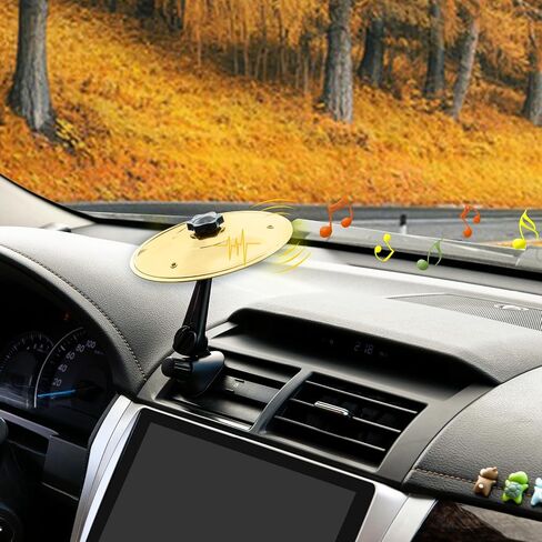 Car Cymbal, Car Cymbal Air Vent, Mini Drum Crash Cymbal,two ways installation, Universal Fit All Types Of Vehicles (14 cm Dia，Gold) in Saudi Arabia
