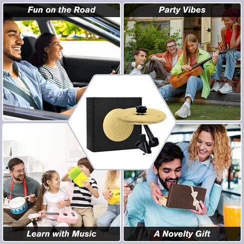 Car Cymbal, Car Cymbal Air Vent, Mini Drum Crash Cymbal,two ways installation, Universal Fit All Types Of Vehicles (14 cm Dia，Gold) in Saudi Arabia
