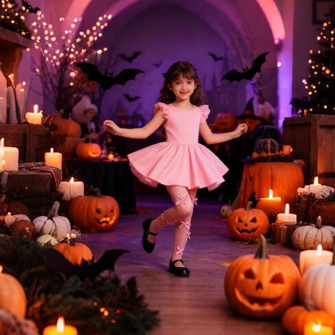 Girls Rhinestone Fishnet Tights, Toddler Sparkle Mesh Stockings with Glitter Bow for Kids Halloween Dance Performance in Saudi Arabia