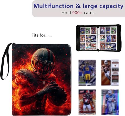Football Card Binder, 2025 Sports Trading Card with Sleeves Holder Album, 400 Pockets Rugby Card Holder Sheets Display Storage Protectors for Collectors Boys and Girls Gift in Kuwait