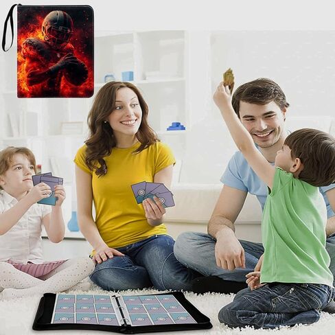 Football Card Binder, 2025 Sports Trading Card with Sleeves Holder Album, 400 Pockets Rugby Card Holder Sheets Display Storage Protectors for Collectors Boys and Girls Gift in Kuwait