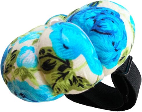 cushystore معصم دبوس الإبرة وسادة الزهور الأزهار pincushion مع حزام مرن قابل للتعديل لخياطة جميع أحجام الرسغ in Kuwait