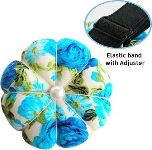 cushystore معصم دبوس الإبرة وسادة الزهور الأزهار pincushion مع حزام مرن قابل للتعديل لخياطة جميع أحجام الرسغ in Kuwait