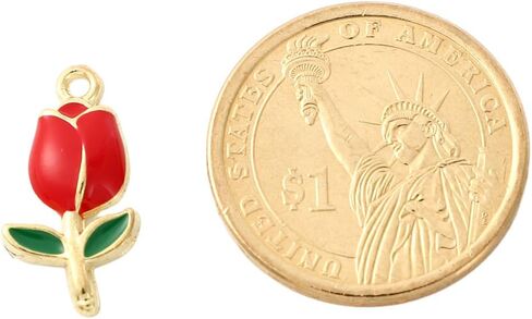 9Pcs Gold Plated Tulip Flowers Charms For Jewelry Making Necklace Bracelet Earring and Slime DIY Jewelry Accessories Charms in Saudi Arabia