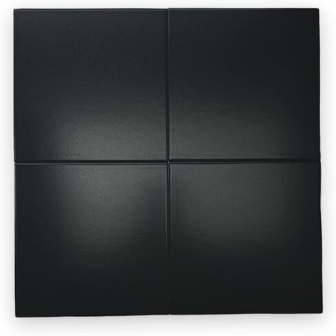 Tenedos 8x8 مترو أنفاق مربع البورسلين بلاط الجدار اللامس لمطبخ باكسبلاش ، ديكور لهجة ، بلاط دش الحمام (أسود ، قطعة واحدة) in Kuwait