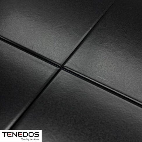 Tenedos 8x8 مترو أنفاق مربع البورسلين بلاط الجدار اللامس لمطبخ باكسبلاش ، ديكور لهجة ، بلاط دش الحمام (أسود ، قطعة واحدة) in Kuwait