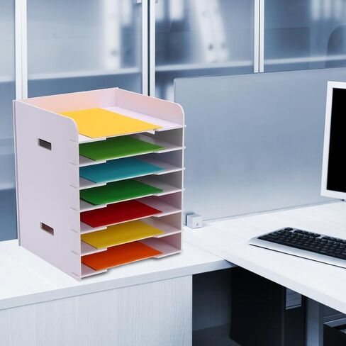 Scrapbook Paper Organizer 12" x 12", 12 Tier File Sorter Storage, White Cardstock Paper Sorter Storage Rack, Document Holder Desktop Scrapbook Paper Organizer Cube for Home Office School in Saudi Arabia
