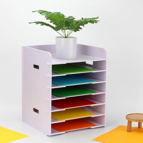 Scrapbook Paper Organizer 12" x 12", 12 Tier File Sorter Storage, White Cardstock Paper Sorter Storage Rack, Document Holder Desktop Scrapbook Paper Organizer Cube for Home Office School in Saudi Arabia