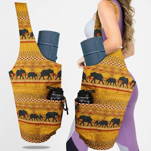 Yoga Mat Bag Yoga Tote Bag with Large Waterproof Zipper Pocket and Drawstring Pocket Yoga Mat Bag Carrier Fit Most Size Mats and All You Stuff in Kuwait