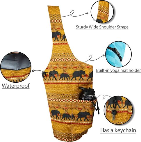 Yoga Mat Bag Yoga Tote Bag with Large Waterproof Zipper Pocket and Drawstring Pocket Yoga Mat Bag Carrier Fit Most Size Mats and All You Stuff in Kuwait