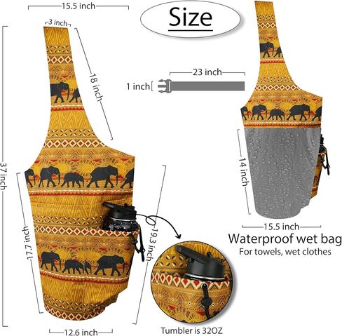 Yoga Mat Bag Yoga Tote Bag with Large Waterproof Zipper Pocket and Drawstring Pocket Yoga Mat Bag Carrier Fit Most Size Mats and All You Stuff in Kuwait