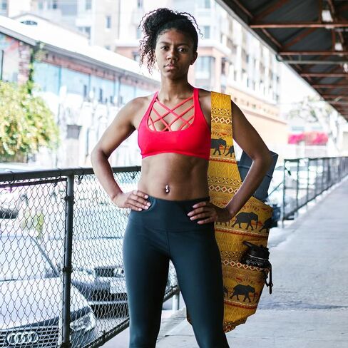 Yoga Mat Bag Yoga Tote Bag with Large Waterproof Zipper Pocket and Drawstring Pocket Yoga Mat Bag Carrier Fit Most Size Mats and All You Stuff in Kuwait