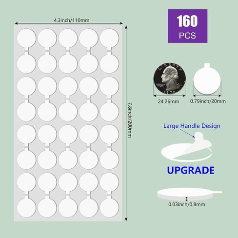 350 Pcs (0.79") Double Sided Adhesive Dots Stickers Round Putty Clear Sticky No Trace Sticky Putty Removable Waterproof Small Stickers for Festival Decoration 20mm Transparent Sticker in Saudi Arabia