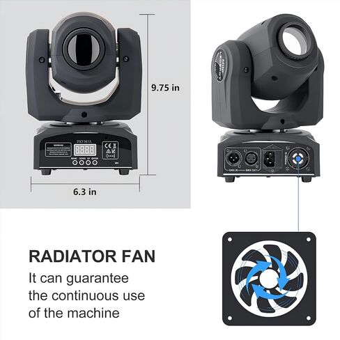 ZKYMZL 2 PCS 25W LED Moving Head DJ Lights - 8 Gobos, 8 Colors, 9/11 Channels, DMX 512, Sound Activated Mini Spot Stage Lighting for Parties, Wedding, Disco, Events... in Kuwait