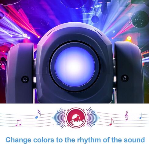 ZKYMZL 2 PCS 25W LED Moving Head DJ Lights - 8 Gobos, 8 Colors, 9/11 Channels, DMX 512, Sound Activated Mini Spot Stage Lighting for Parties, Wedding, Disco, Events... in Kuwait