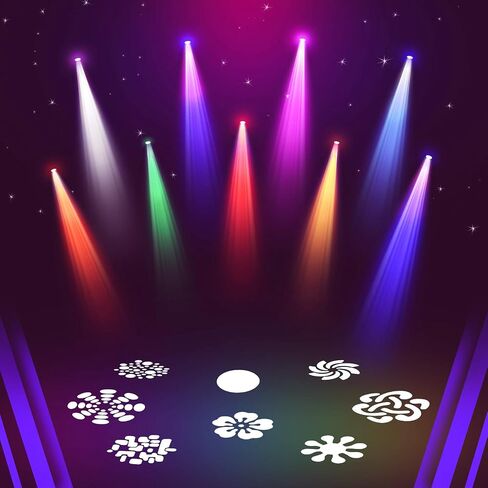 ZKYMZL 2 PCS 25W LED Moving Head DJ Lights - 8 Gobos, 8 Colors, 9/11 Channels, DMX 512, Sound Activated Mini Spot Stage Lighting for Parties, Wedding, Disco, Events... in Kuwait
