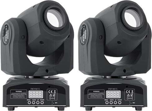 ZKYMZL 2 PCS 25W LED Moving Head DJ Lights - 8 Gobos, 8 Colors, 9/11 Channels, DMX 512, Sound Activated Mini Spot Stage Lighting for Parties, Wedding, Disco, Events... in Kuwait