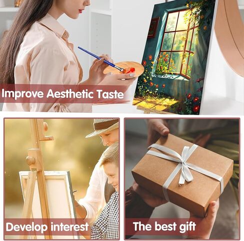 SKRYUIE 8 Pack Art Boards Set Paint by Numbers Kits for Adults Flower, Acrylic Mountain Oil Painting pre Drawn Canvas for Painting for Beginner with Brushes for Home Decor 7.87x7.87 inch / 20x20 in Saudi Arabia