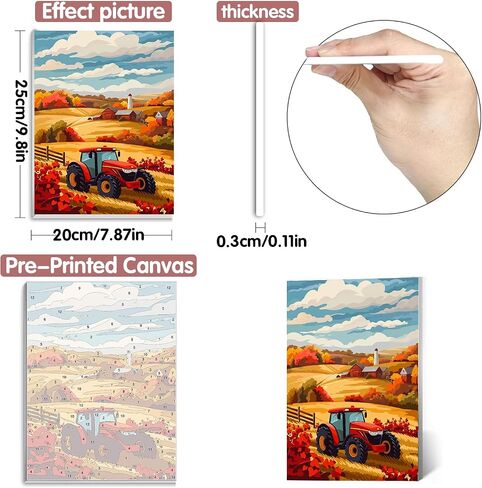SKRYUIE 8 Pack Art Boards Set Paint by Numbers Kits for Adults Flower, Acrylic Mountain Oil Painting pre Drawn Canvas for Painting for Beginner with Brushes for Home Decor 7.87x7.87 inch / 20x20 in Saudi Arabia