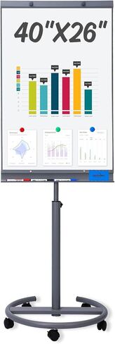 Rolling Whiteboard with Stand, 48"x36" White Board Dry Erase on Wheels, Large Mobile Dry Erase Board, Double Sided Magnetic Whiteboard, Portable White Boards in Saudi Arabia
