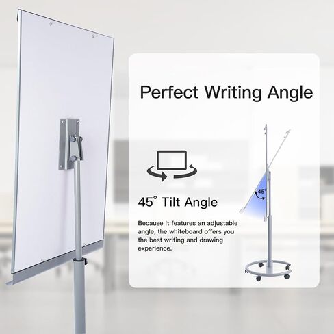 Rolling Whiteboard with Stand, 48"x36" White Board Dry Erase on Wheels, Large Mobile Dry Erase Board, Double Sided Magnetic Whiteboard, Portable White Boards in Saudi Arabia