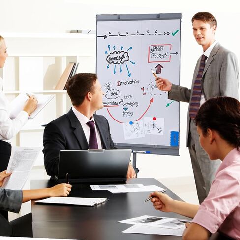 Rolling Whiteboard with Stand, 48"x36" White Board Dry Erase on Wheels, Large Mobile Dry Erase Board, Double Sided Magnetic Whiteboard, Portable White Boards in Saudi Arabia