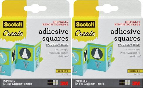 Scotch Adhesive Squares, Double-Sided Tape Squares for Crafting, Art, Gift Wrapping and More, 0.45-in.-by-0.45-in., 850 Total in Saudi Arabia
