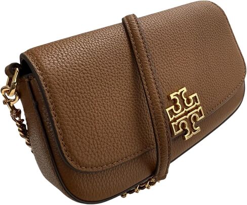 Tory Burch Britten Patent Convertible Crossbody Bag With Gold Hardware (Devon Sand) in Saudi Arabia