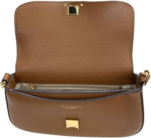 Tory Burch Britten Patent Convertible Crossbody Bag With Gold Hardware (Devon Sand) in Saudi Arabia
