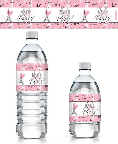 DISTINCTIVS Paris Birthday Party Mini Candy Bar Wrappers - Eiffel Tower Paris Party Favor Decorations - 45 Count in Kuwait