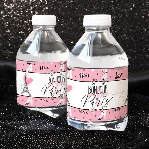 DISTINCTIVS Paris Birthday Party Mini Candy Bar Wrappers - Eiffel Tower Paris Party Favor Decorations - 45 Count in Kuwait
