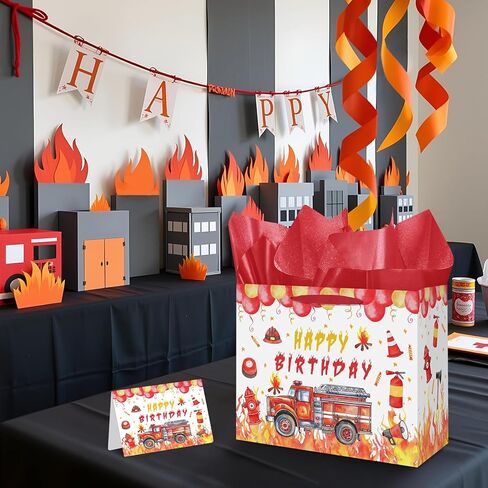 Jiaoiudi Basketball Gift Bags with Tissue Paper Greeting Card Basketball Party Bags Large with Handles Basketball Goodie Bags in Kuwait