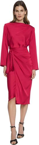 Donna Morgan Women's Long Sleeve Midi Wrap Dress in Saudi Arabia