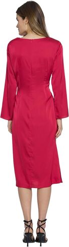 Donna Morgan Women's Long Sleeve Midi Wrap Dress in Saudi Arabia