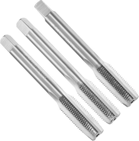 uxcell 3pcs Hand Tap Set, 3/8"-24 UNF Taper/Plug/Bottom Thread Screw Taps, High Speed Steel Left Hand Threading Tapping Tool Kit in Saudi Arabia
