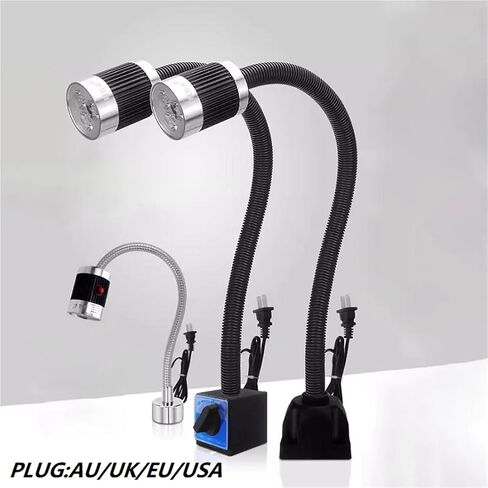 LED آلة التصنيع باستخدام الحاسب الآلي مصباح العمل مخرطة 110-220 فولت 3/6/9 واط معقوفة ورشة عمل أضواء العمل قاعدة مغناطيسية طحن مصباح صناعي (مغناطيس مستدير، 3 واط) in Kuwait