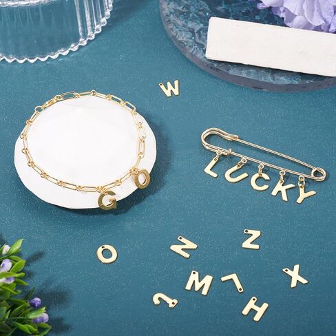 Cheriswelry 52Pcs 201 Stainless Steel Letter Charms 18K Gold Plated Alphabet Pendants Initial A~Z Dangle Charms Ornament 12x6mm for DIY Name Word Jewelry Making Supplies in Saudi Arabia