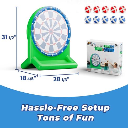 iPlay, iLearn Pool Wave Kids Fun Pool Toys, Inflatable Dart Board Water Games, Swimming Pool Floats, Beach Yard Outdoor Play, Cool Summer Party Gift for 6 7 8 Year Old Boy Girl Teen Adult-Red & Green in Saudi Arabia