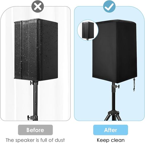 Speaker Cover, Outdoor Speaker Covers for PA/DJ Lightweight Powered Speaker, UV Protection Water Resistant Dustproof 210D Oxford Cloth Speaker Covers (2 PCS) (Black, 12 Inch) in Saudi Arabia