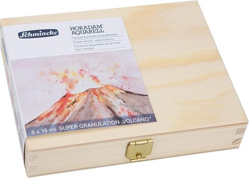 Schmincke - Horadam® Aquarell ، مجموعة Super Brimulation Glacier ، 5 × 15 مل ، 74 840 097 ، صندوق خشبي ، ألوان محبب قوية للغاية ، أرقى ألوان مائية فائقة in Kuwait