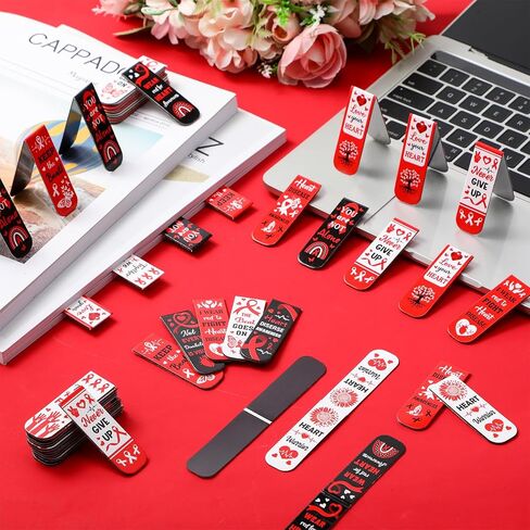 48 Pcs Breast Cancer Awareness Bulk Items Magnetic Bookmarks Pink Ribbon Accessories Book Marks Hope Butterfly Inspirational Gifts for Breast Cancer Charity Office Fundraiser Events Supplies in Kuwait