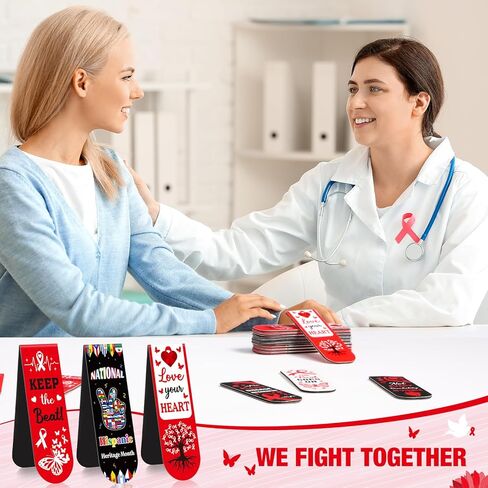 48 Pcs Breast Cancer Awareness Bulk Items Magnetic Bookmarks Pink Ribbon Accessories Book Marks Hope Butterfly Inspirational Gifts for Breast Cancer Charity Office Fundraiser Events Supplies in Kuwait