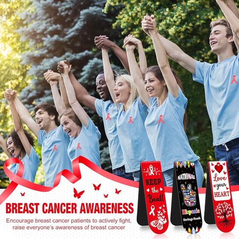 48 Pcs Breast Cancer Awareness Bulk Items Magnetic Bookmarks Pink Ribbon Accessories Book Marks Hope Butterfly Inspirational Gifts for Breast Cancer Charity Office Fundraiser Events Supplies in Kuwait