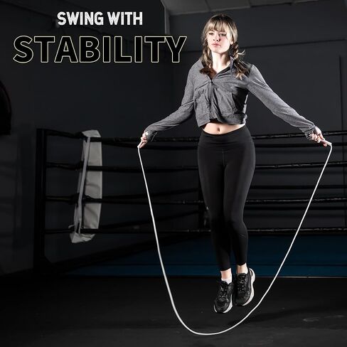 6mm Adjustable Boxing Jump Rope With Inner String Cord, Unbreakable Handles, Hererope Durable Non-Kinking PVC Jump Ropes for Men Women, Exercise Fitness, Indoor Outdoor Use in Saudi Arabia