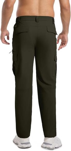 PJZHJ Men's Waterproof Tactical Pants Stretch Ripstop Hiking Pants Lightweight Quick-Dry Rain Pants Multi Pockets Cargo Pants in Kuwait