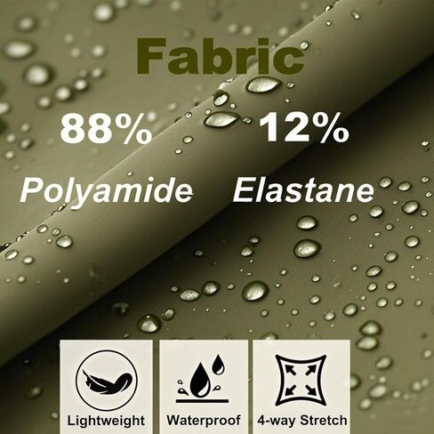 PJZHJ Men's Waterproof Tactical Pants Stretch Ripstop Hiking Pants Lightweight Quick-Dry Rain Pants Multi Pockets Cargo Pants in Kuwait